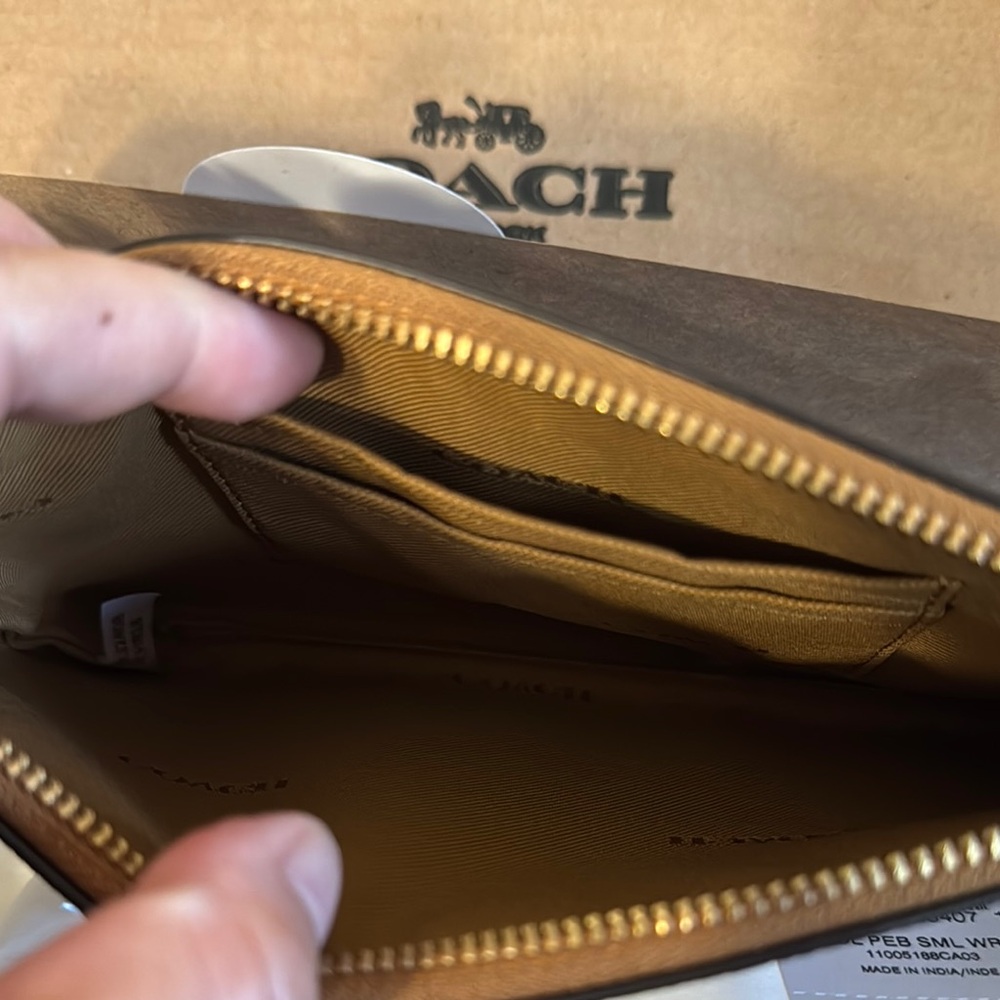 Coach Tan Leather Wristletwith Gold Hardware - Picture 4 of 6